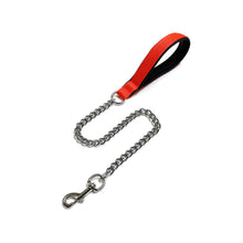 Load image into Gallery viewer, Metal Chain Dog Lead Padded Handle 32&quot; Long 80cm Heavy Duty Short Walking Lead