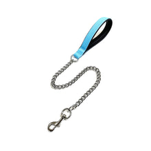 Load image into Gallery viewer, Metal Chain Dog Lead Padded Handle 32&quot; Long 80cm Heavy Duty Short Walking Lead