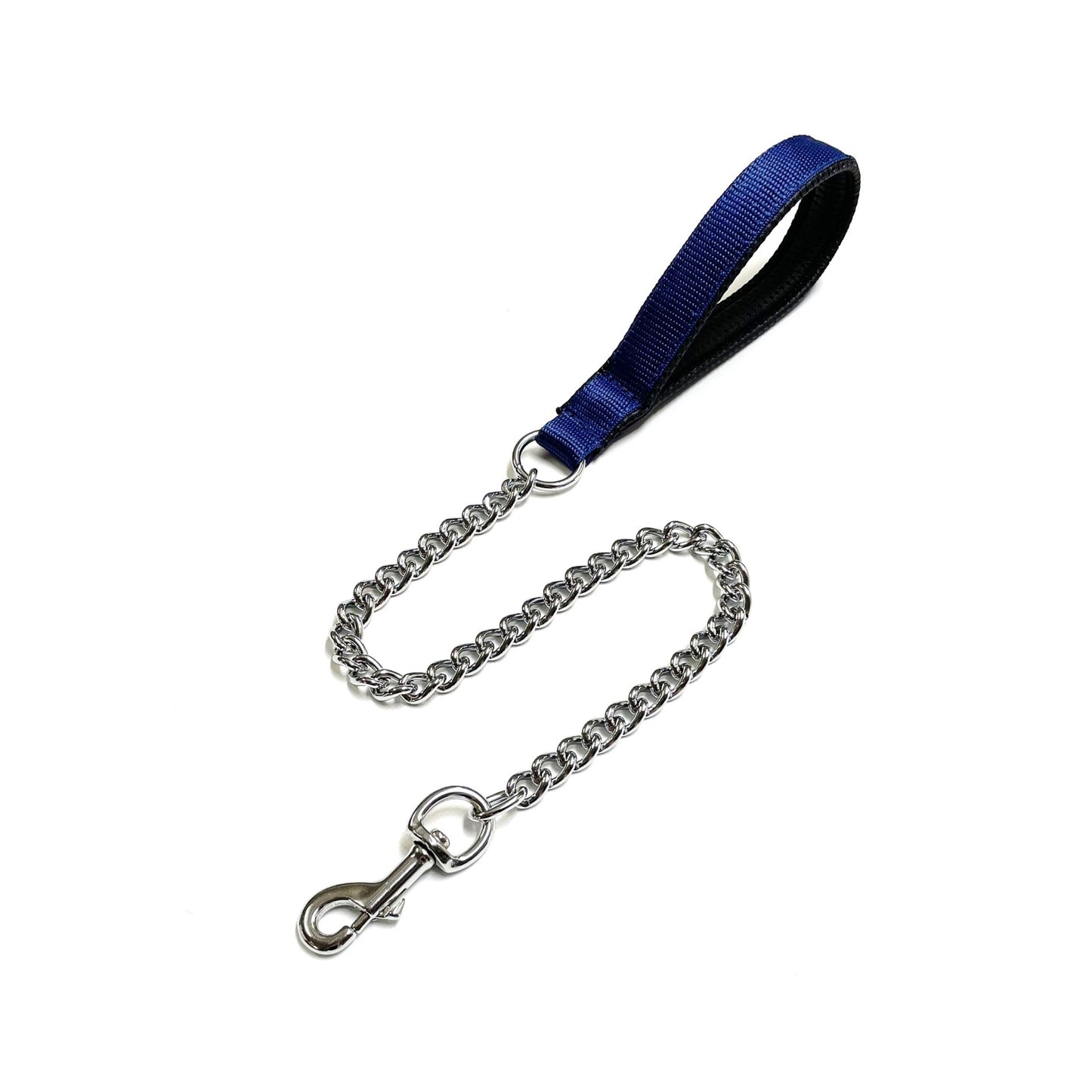 Metal Chain Dog Lead Padded Handle 32" Long 80cm Heavy Duty Short Walking Lead