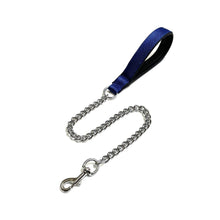 Load image into Gallery viewer, Metal Chain Dog Lead Padded Handle 32&quot; Long 80cm Heavy Duty Short Walking Lead