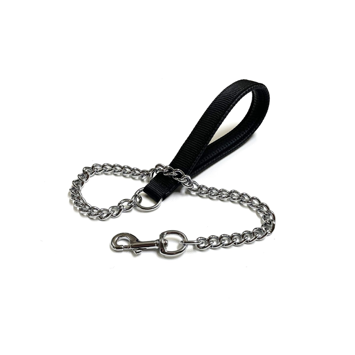 Metal Chain Dog Lead Padded Handle 32" Long 80cm Heavy Duty Short Walking Lead