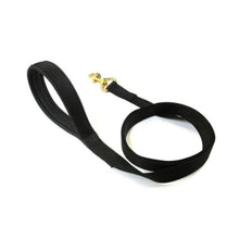 Load image into Gallery viewer, 76&quot;/2m Long Dog Training Lead With Padded Handle And Solid Brass Trigger Clip 25mm In Black