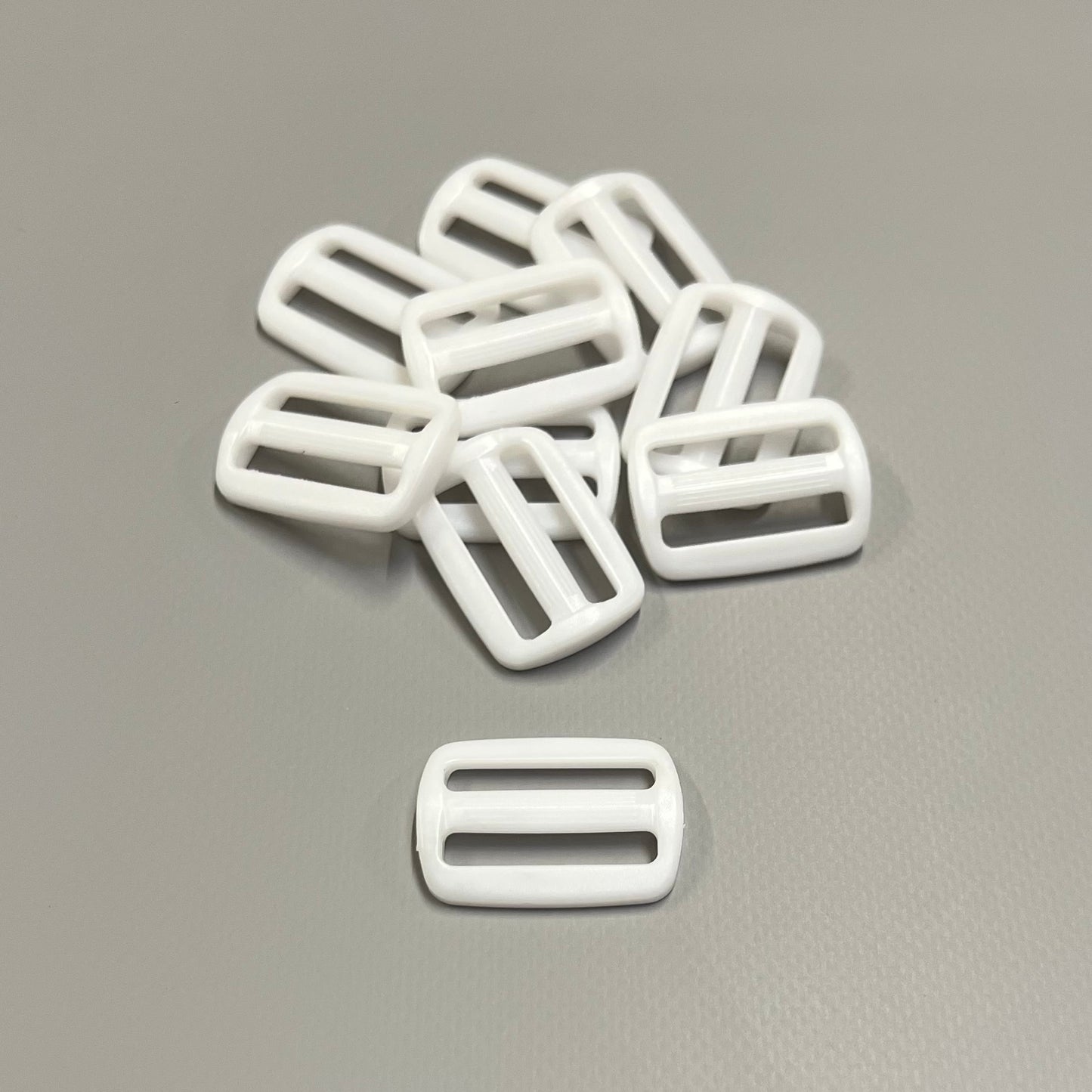25mm White Plastic 3 Bar Slides Tri Glide For Handles Straps Webbing Bags Crafts