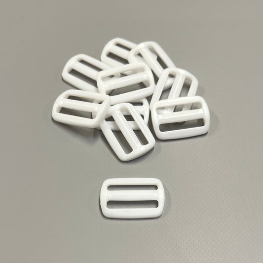 25mm White Plastic 3 Bar Slides Tri Glide For Handles Straps Webbing Bags Crafts