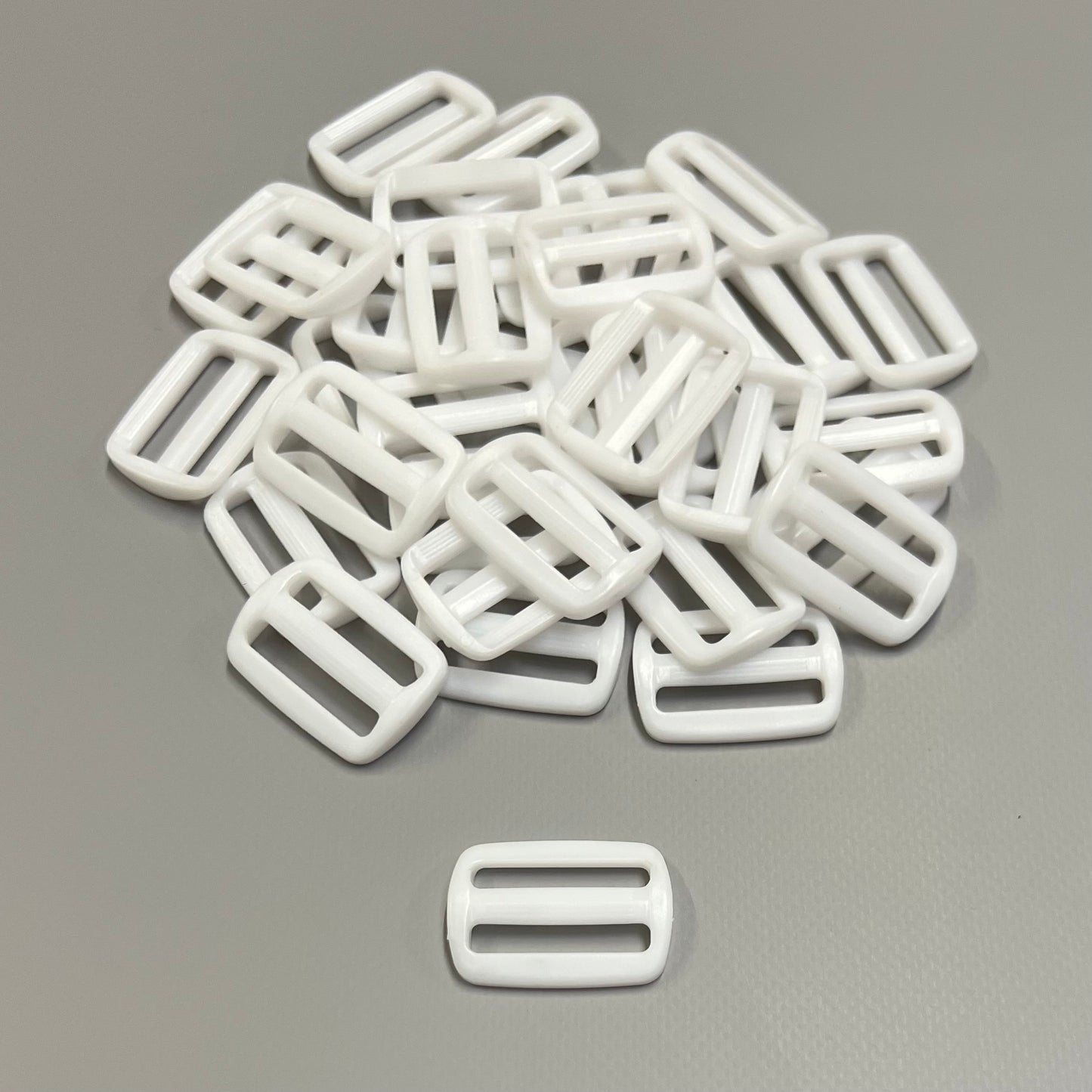 25mm White Plastic 3 Bar Slides Tri Glide For Handles Straps Webbing Bags Crafts