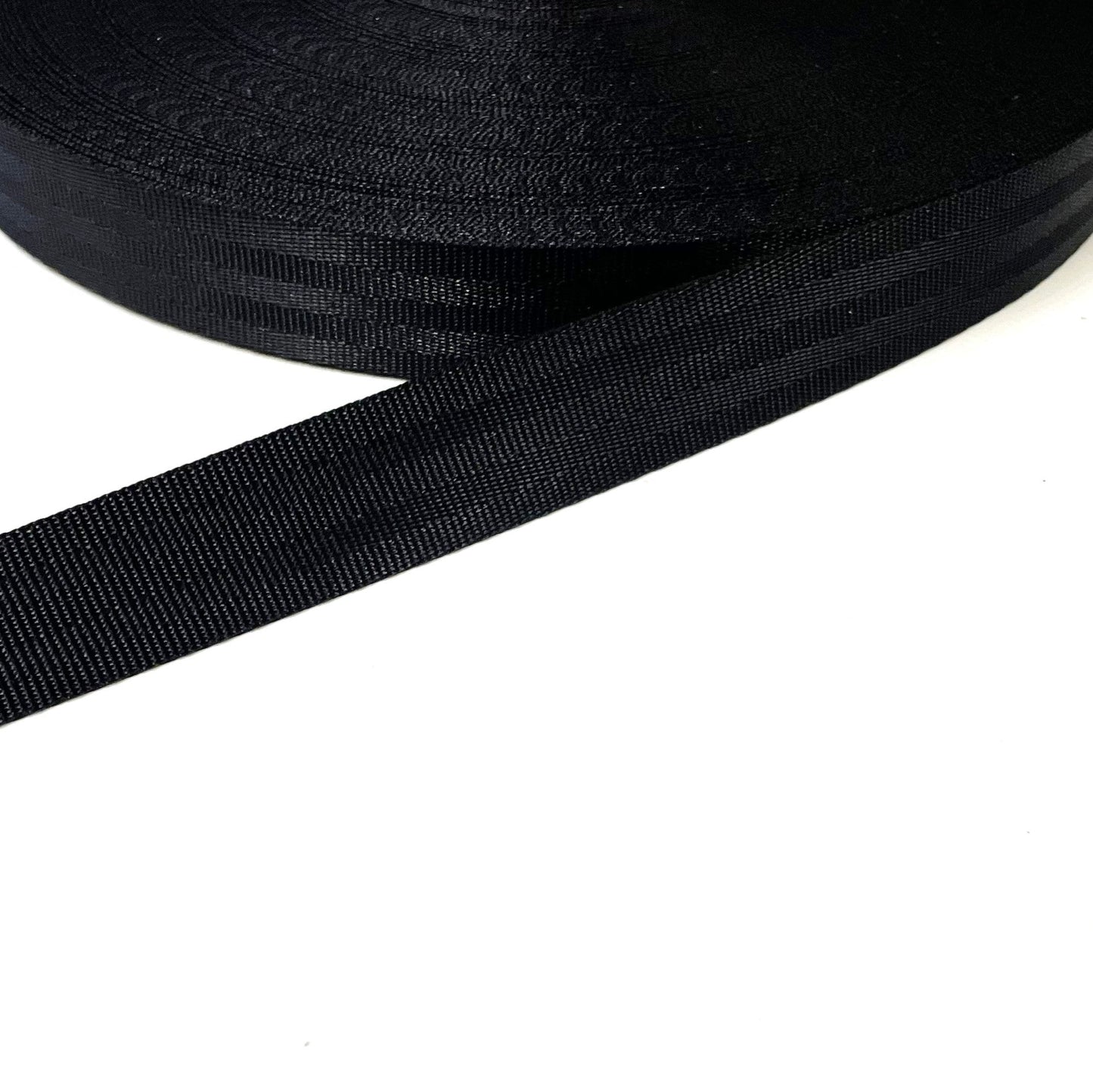 25mm Polyester Seatbelt Webbing 900kg Royal Blue & Black For Straps Handles Bags