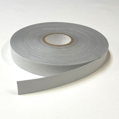 Hi Visibility Viz Reflective Tape 25mm 50mm Sew On Glassbead Material x 1m - 25m Silver