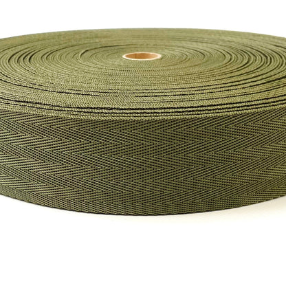 50mm Herringbone Webbing In Olive Green 1m 2m 5m 10m 25m 50m Bags Straps Craft