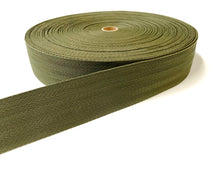 Load image into Gallery viewer, 50mm Herringbone Webbing In Olive Green 1m 2m 5m 10m 25m 50m Bags Straps Craft