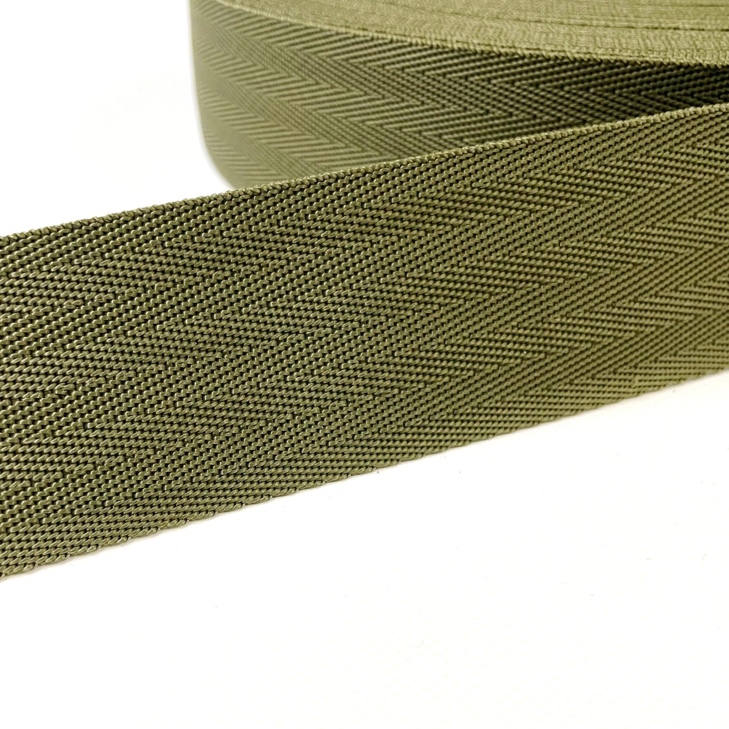 50mm Herringbone Webbing In Olive Green 1m 2m 5m 10m 25m 50m Bags Straps Craft