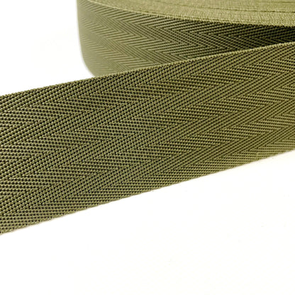 50mm Herringbone Webbing In Olive Green 1m 2m 5m 10m 25m 50m Bags Straps Craft