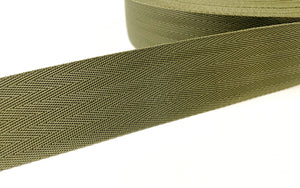 50mm Herringbone Webbing In Olive Green 1m 2m 5m 10m 25m 50m Bags Straps Craft