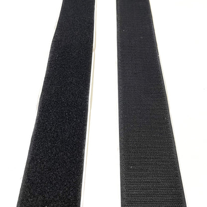 Stick On Hook And Loop Tape Black & White Self Adhesive Interlocking Fastener 20mm Wide