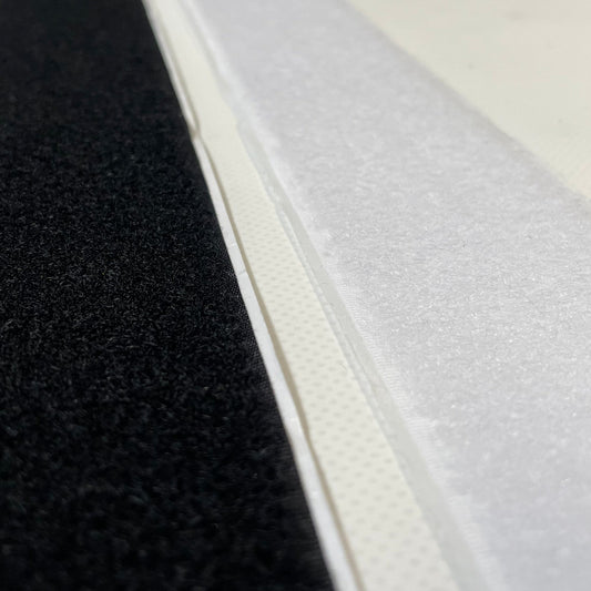 Self Adhesive Stick On Hook And Loop Tape White Black 25 Metre Rolls In 20mm 25mm 38mm 50mm