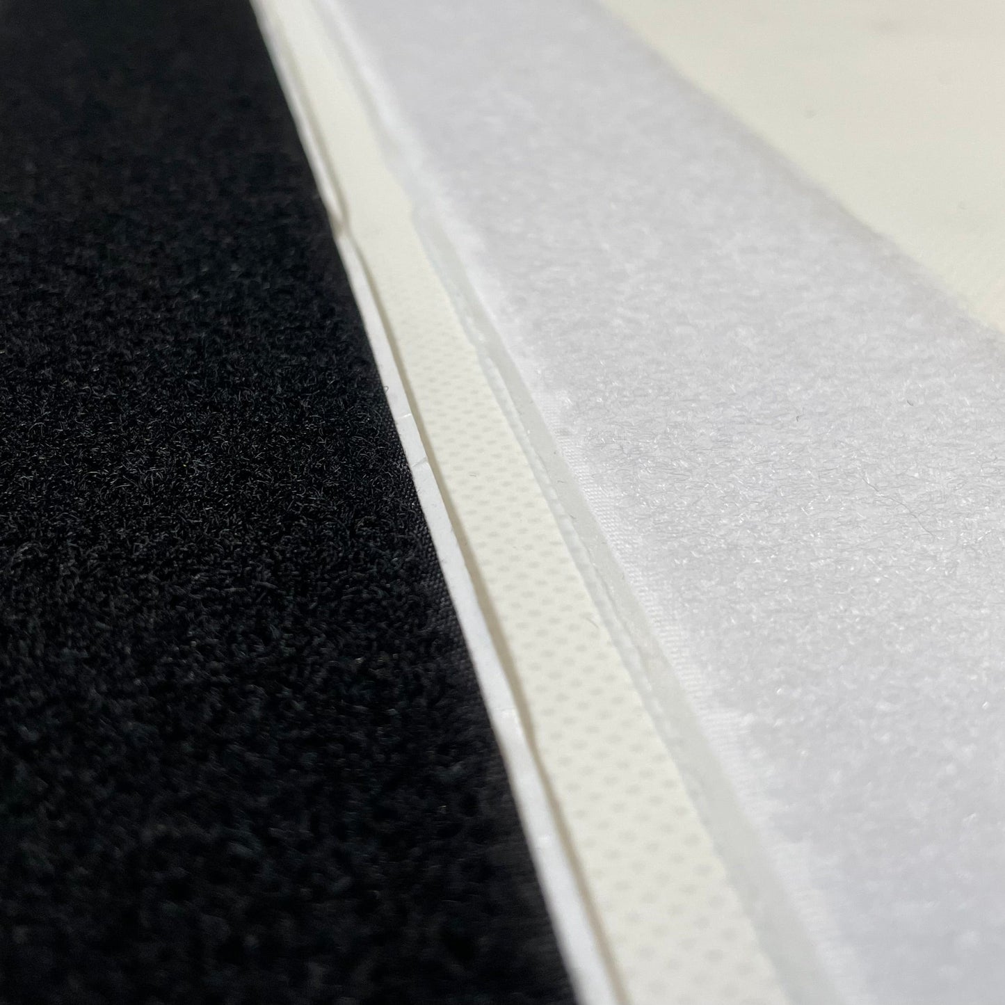 Stick On Hook And Loop Tape Black & White Self Adhesive Interlocking Fastener 20mm Wide