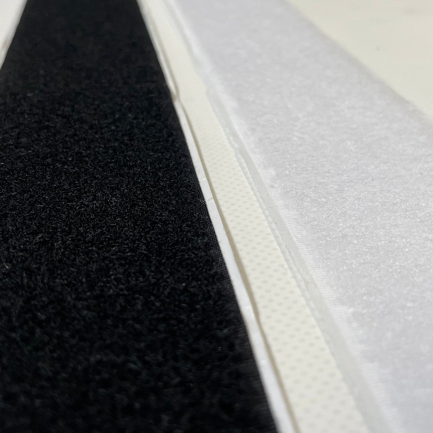 Stick On Hook And Loop Tape Black & White Self Adhesive Interlocking Fastener 50mm Wide