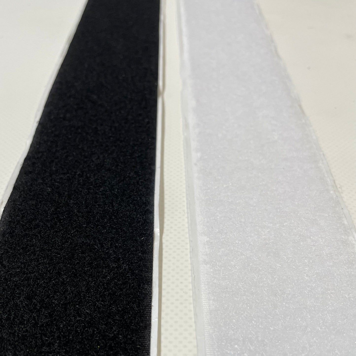 Stick On Hook And Loop Tape Black & White Self Adhesive Interlocking Fastener 25mm Wide