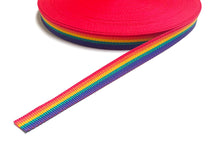 Load image into Gallery viewer, 25mm Polypropylene Webbing Pride / Rainbow 1m - 50 Metres Sewing Bags Straps