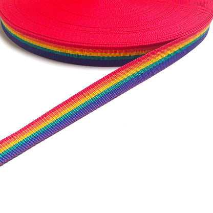 Rainbow Polypropylene Webbing 25mm 38mm 50mm Sewing Bags Straps 1m - 50 Metres