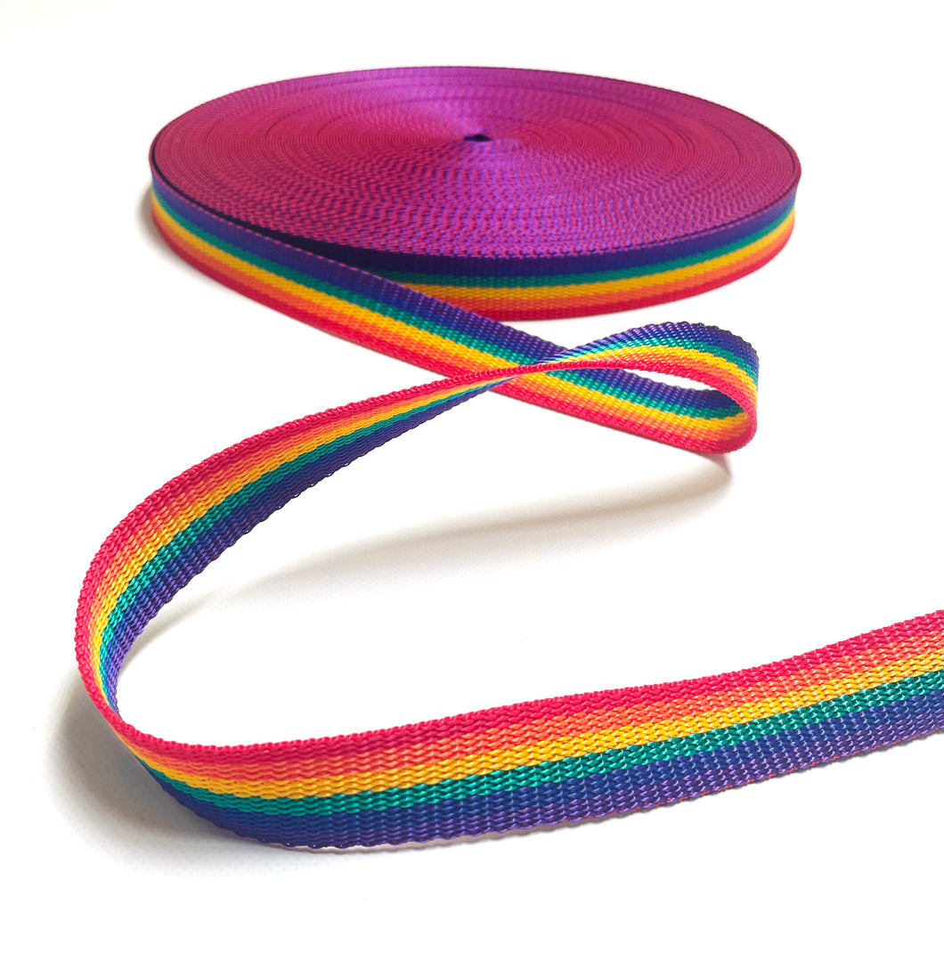 25mm Polypropylene Webbing Pride / Rainbow 1m - 50 Metres Sewing Bags Straps