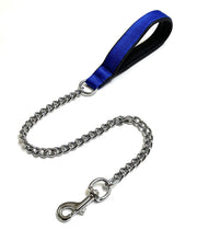 Load image into Gallery viewer, Metal Chain Dog Lead Padded Handle 32&quot; Long 80cm Heavy Duty Short Walking Lead