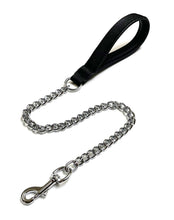 Load image into Gallery viewer, Metal Chain Dog Lead Padded Handle 32&quot; Long 80cm Heavy Duty Short Walking Lead