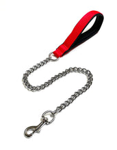 Load image into Gallery viewer, Metal Chain Dog Lead Padded Handle 32&quot; Long 80cm Heavy Duty Short Walking Lead