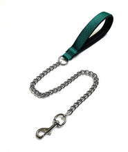 Load image into Gallery viewer, Metal Chain Dog Lead Padded Handle 32&quot; Long 80cm Heavy Duty Short Walking Lead