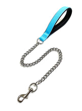 Load image into Gallery viewer, Metal Chain Dog Lead Padded Handle 32&quot; Long 80cm Heavy Duty Short Walking Lead