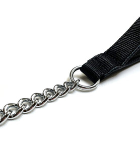 Metal Chain Dog Lead Padded Handle 32" Long 80cm Heavy Duty Short Walking Lead