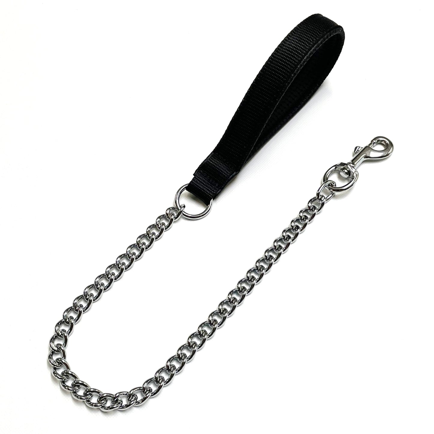 Metal Chain Dog Lead Padded Handle 32" Long 80cm Heavy Duty Short Walking Lead