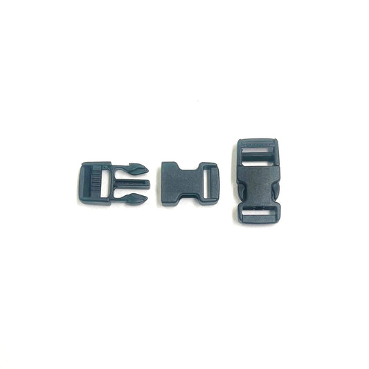 16mm Black Flat Side Release Buckles For Dog Collars Straps Bags Webbing