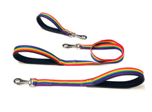 Load image into Gallery viewer, Rainbow Short Dog Leads Close Control Padded Handle