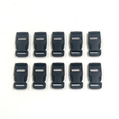 16mm Black Flat Side Release Buckles For Dog Collars Straps Bags Webbing