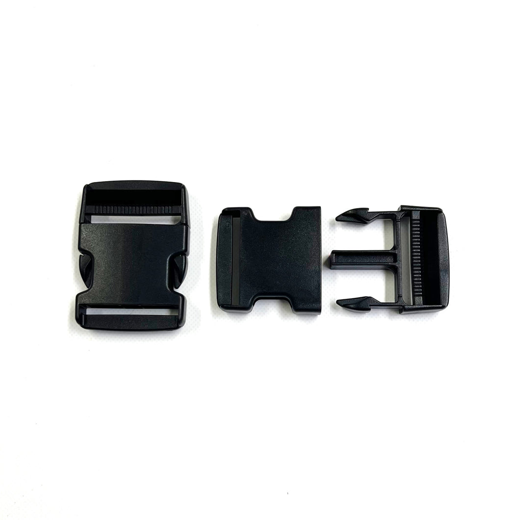 50mm Black Plastic Side-Release Buckles For Webbing Bags Straps Fastenings x10