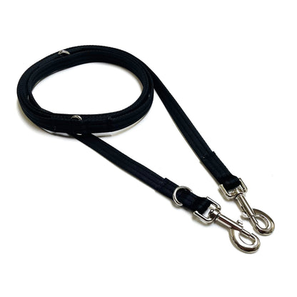 Double Ended Dog Training Lead Multi Functional Walking Leash In Black