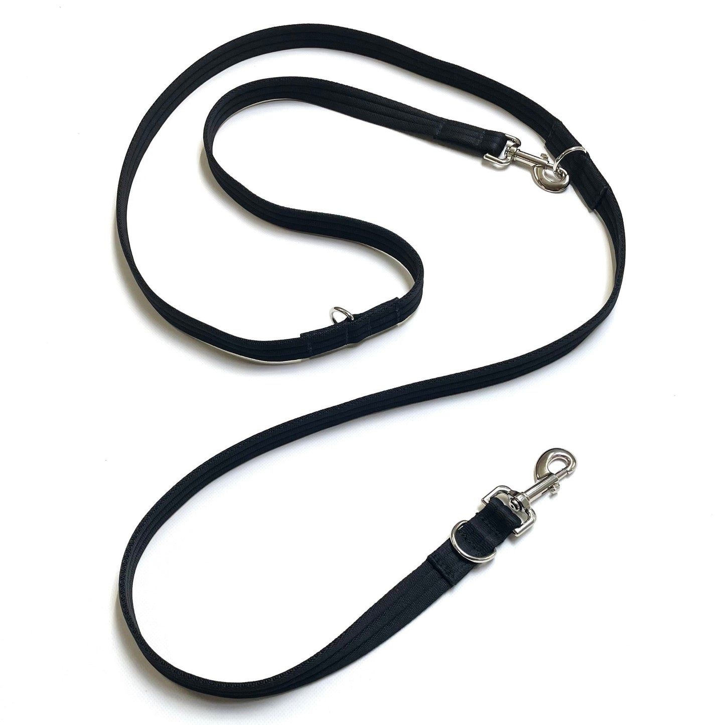 Double Ended Dog Training Lead Multi Functional Walking Leash In Black