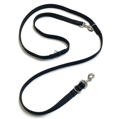 Double Ended Dog Training Lead Multi Functional Walking Leash In Black