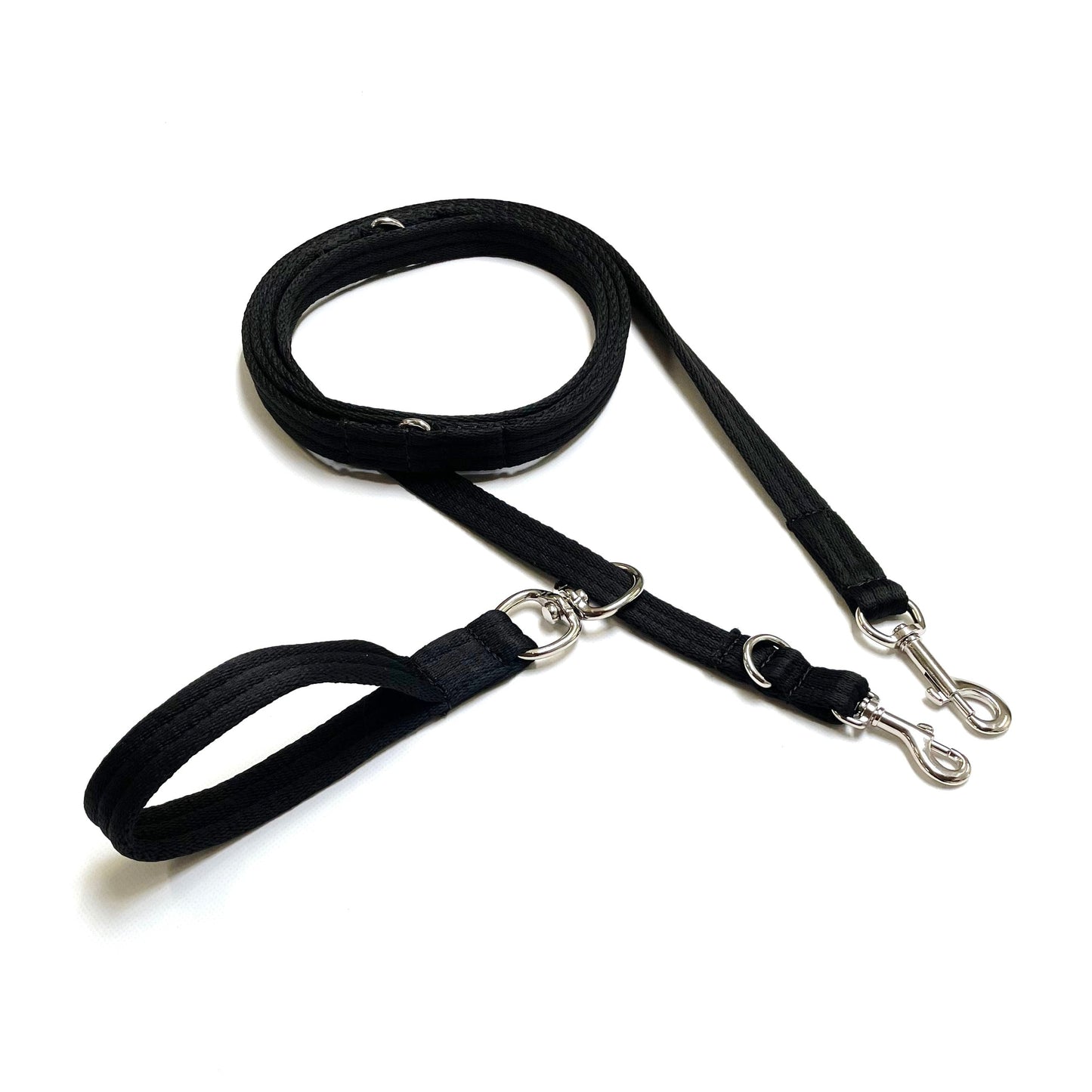 Double Ended Dog Lead With Sliding Swivel Handle Set In 25mm Air Webbing
