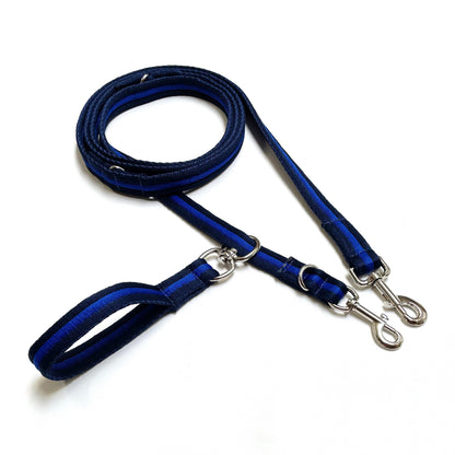 Double Ended Dog Lead With Sliding Swivel Handle Set In 25mm Air Webbing