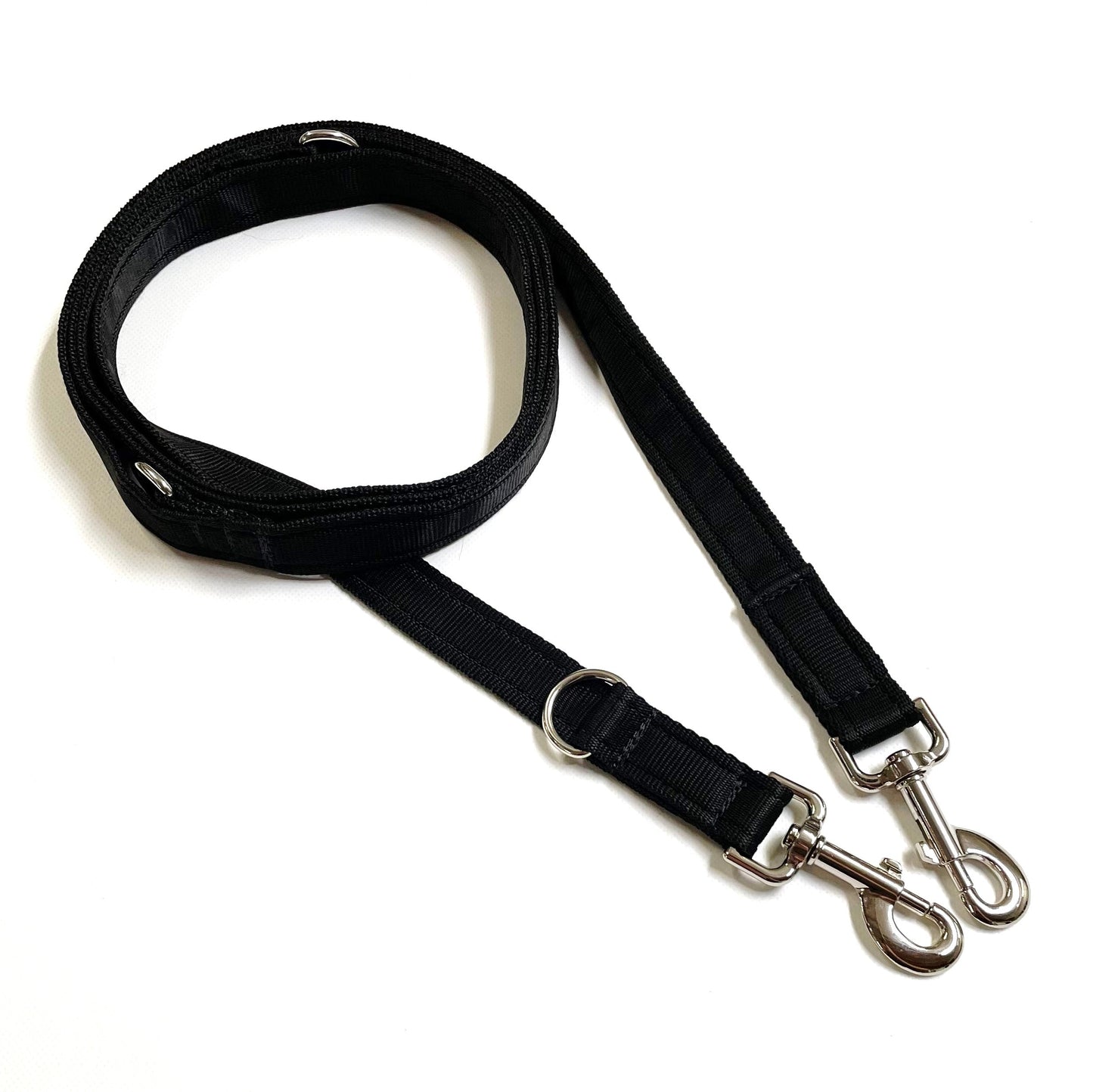Police Style Dog Training Leads Double Ended Obedience Leash Multi-Functional 25mm Cushion Webbing