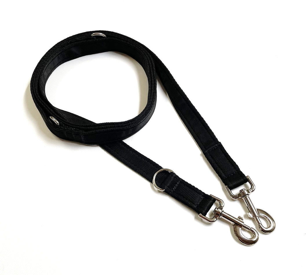 Police Style Dog Training Leads Double Ended Obedience Leash Multi-Functional 25mm Cushion Webbing