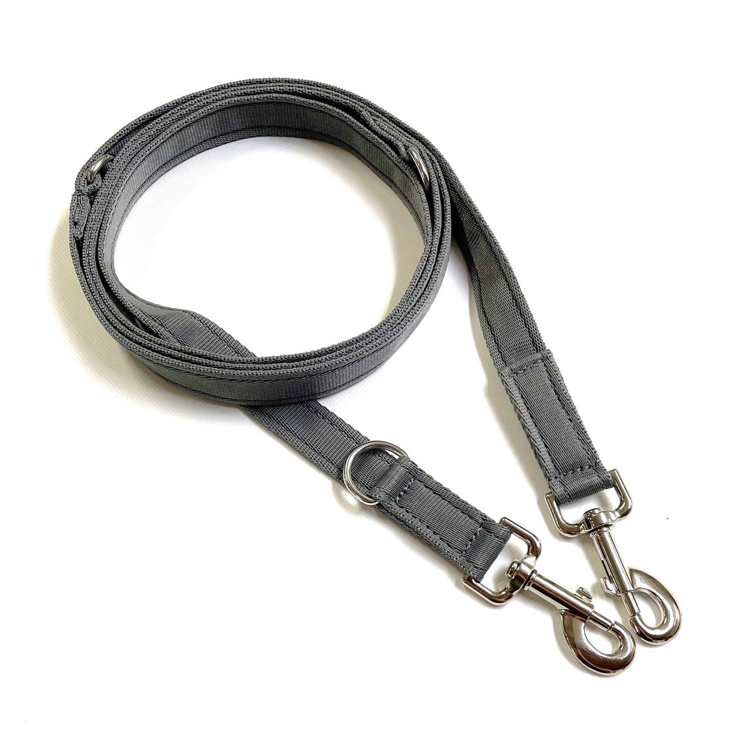 Police Style Dog Training Leads Double Ended Obedience Leash Multi-Functional 25mm Cushion Webbing