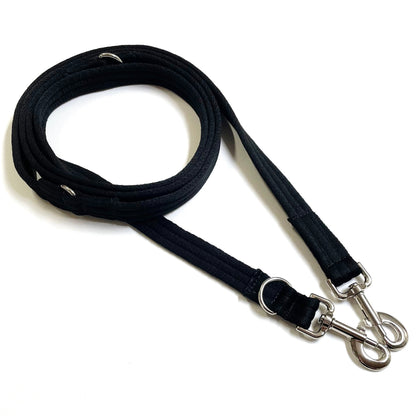 Police Style Dog Training Lead Double Ended Multi Functional Dual Walking Leash 25mm Air Webbing 5ft - 15ft