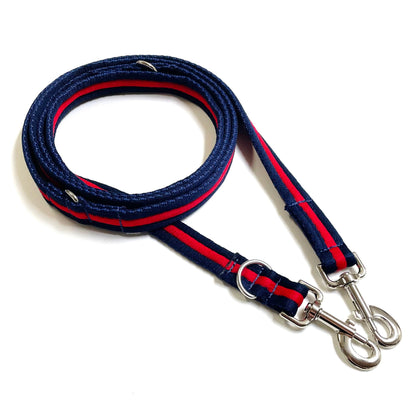 Police Style Dog Training Lead Double Ended Multi Functional Dual Walking Leash 25mm Air Webbing 5ft - 15ft