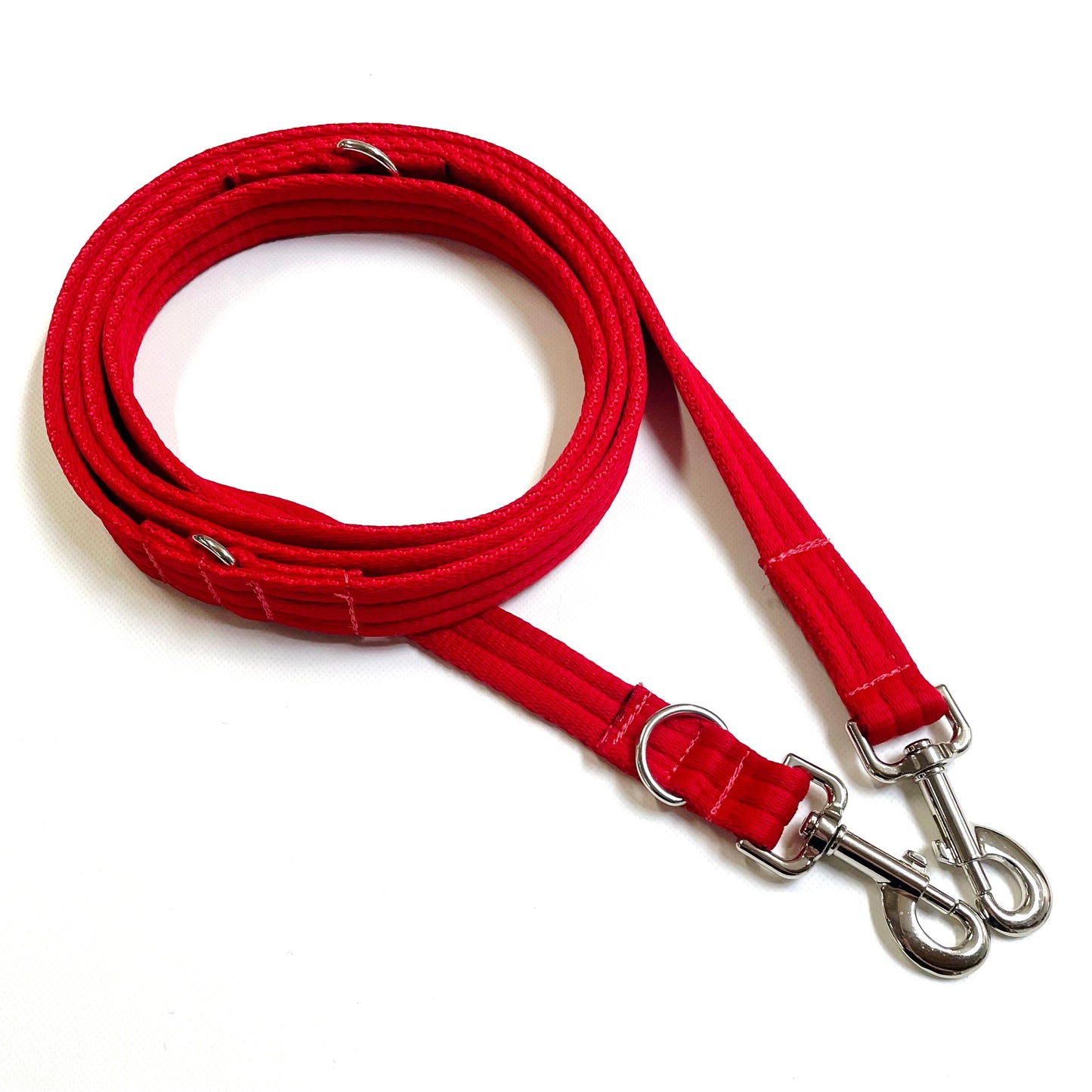 Police Style Dog Training Lead Double Ended Multi Functional Dual Walking Leash 25mm Air Webbing 5ft - 15ft