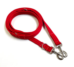 Police Style Dog Training Lead Double Ended Multi Functional Dual Walking Leash 25mm Air Webbing 5ft - 15ft