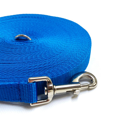 40ft - 100ft Long Dog Training Leads Obedience Recall Walking Leash Puppy In 20mm Webbing 19 Colours