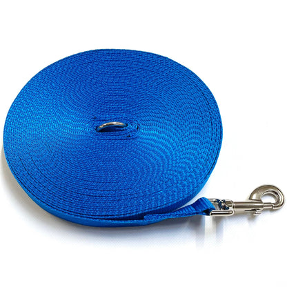Dog Training Lead 25mm Heavy Webbing 40ft - 100ft Long Line Tracking Recall In 21 Colours