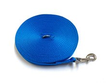 Load image into Gallery viewer, Dog Training Lead 25mm Heavy Webbing 40ft - 100ft Long Line Tracking Recall In 18 Colours